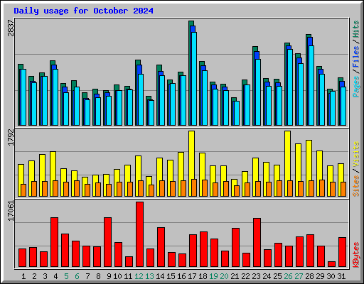 Daily usage for October 2024