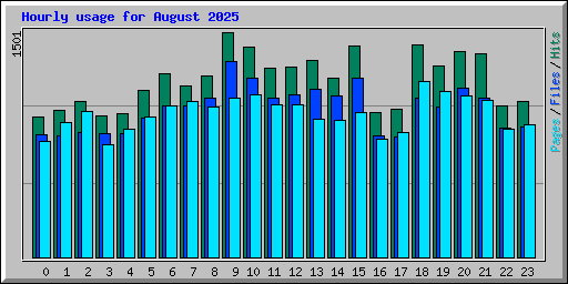 Hourly usage for August 2025